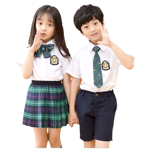 幼儿园园服韩版短袖男女童装儿童夏季班服英伦学院风中小学生校服