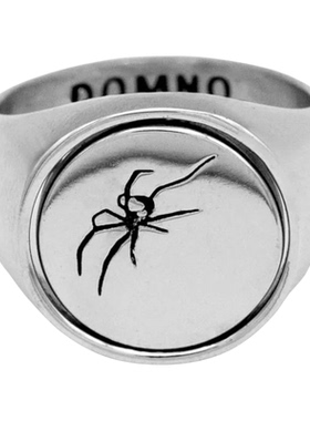 纯银双面刻图蜘蛛网镶钻对戒动感