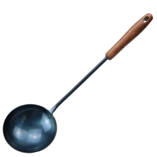 蛋饺勺老式手工铁勺木柄摊蛋饺勺不沾泼油做蛋饺神器包蛋饺专用勺