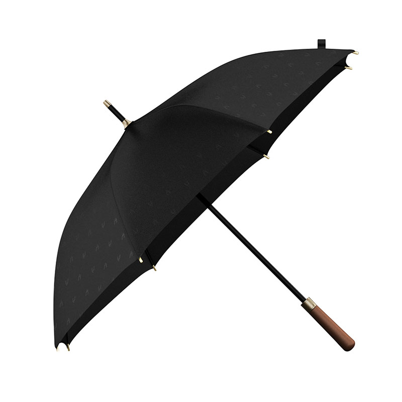 英伦绅士木柄双层加粗暴雨长柄
