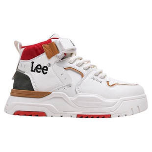 Lee高帮加绒板鞋男款2026新款春季男鞋厚底男士小白鞋百搭休闲鞋