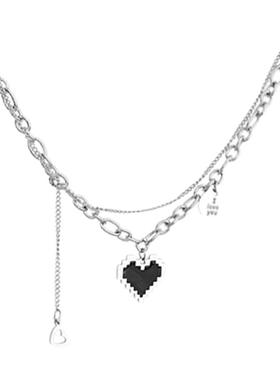 百搭爱心叠戴项链时尚精致