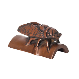 古铜官 紫铜镇尺 笔架知足常乐镇纸摆件镇书镇画书房用品铜工艺品