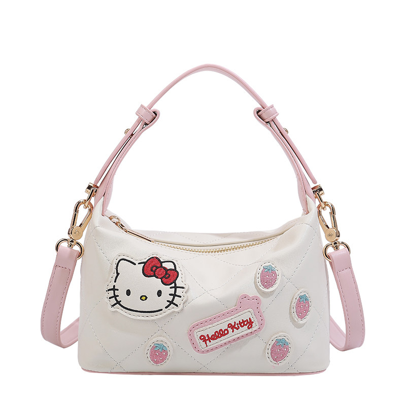 HelloKitty菱格刺绣可爱枕头包女
