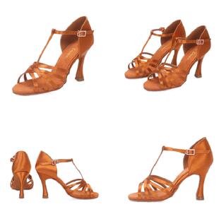 LOVEDANCE拉丁舞鞋女细跟高跟软底初学者比赛室内演出舞蹈鞋