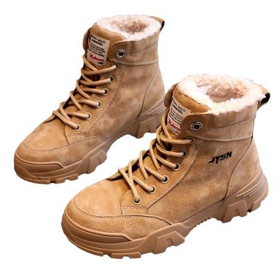 简雅诗妮真皮马丁靴厚绒雪地靴