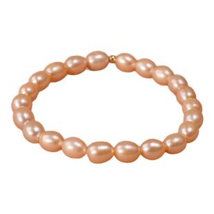 天然淡水无核珍珠手链女18k黄金官方正品新款爆款手串彩色弹力绳