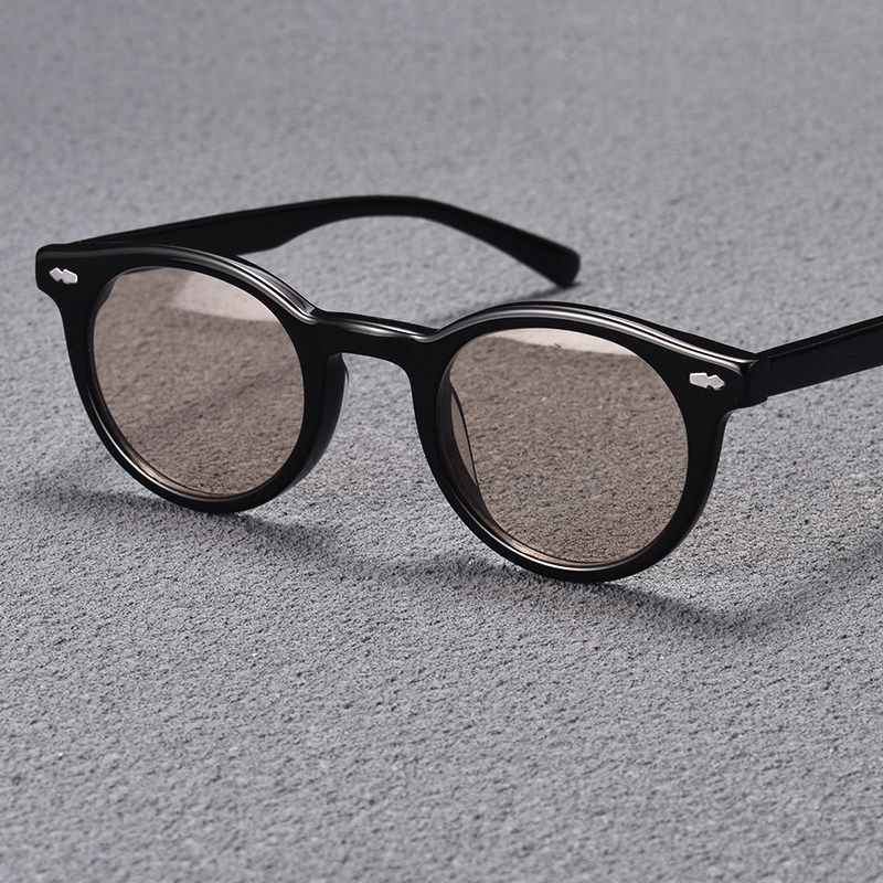 范伟同款眼镜日系复古风圆形手工板材眼镜框男大脸墨镜可配有度数