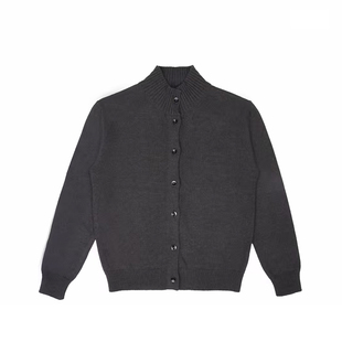 德系休闲硬汉开衫毛衣纯色针织衫松弛感板正秋冬百搭长袖上衣外套