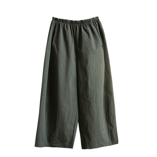 女士松紧腰纯色阔腿休闲裤 轻薄款宽松气球裤 春款 女裤k