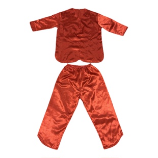 结婚新娘睡衣红色V领仿真丝七分袖无口袋秀禾服龙凤褂打底上头服