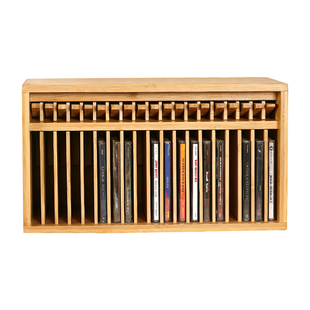 黑胡桃木按压回弹CD唱片收纳架桌面CD展示架磁带收藏盒NS游戏收纳