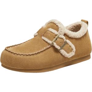 百思图2025冬季商场新款加绒勃肯鞋棉鞋雪地靴女毛毛单鞋L7728DM5