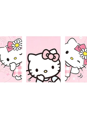 粉色卡通小猫厨房防油贴纸静电贴