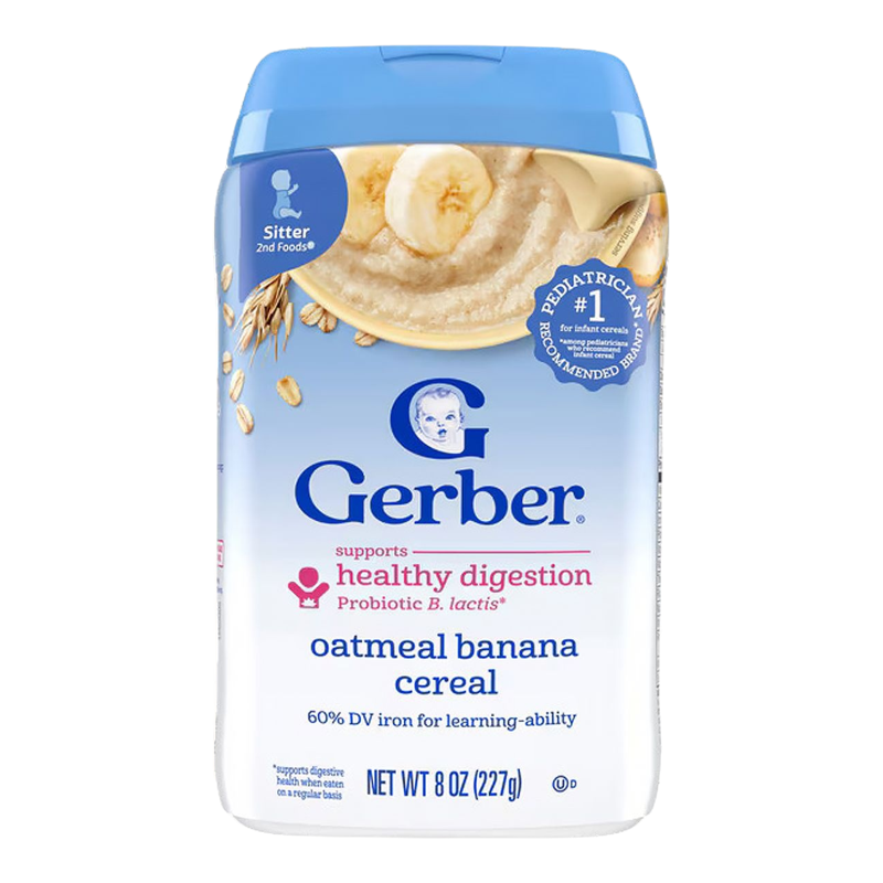 Gerber美国嘉宝益生菌燕麦片香蕉米糊227g健康消化营养早餐进口版