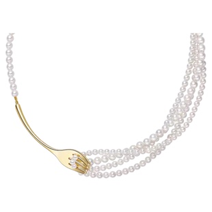 何方hefang餐具意面项链轻奢优雅奶油意面流苏耳环百搭餐具戒指