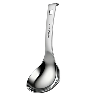 316不锈钢挂壁汤勺家用挂钩汤勺加深油勺短柄粥勺大号公用喝汤勺