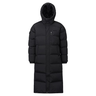 黑冰羽绒服男冬季户外休闲徒步防寒保暖加厚加长鹅绒大衣带帽8575