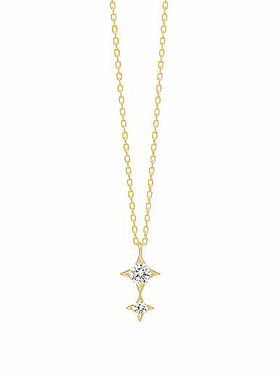 轻奢简约两颗星星钻石锁骨链