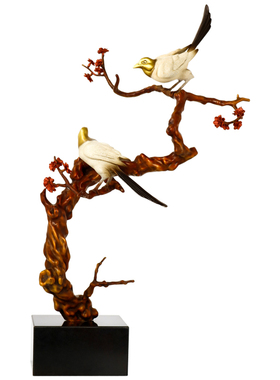 佐森摆件双喜临门彩铜家居礼品