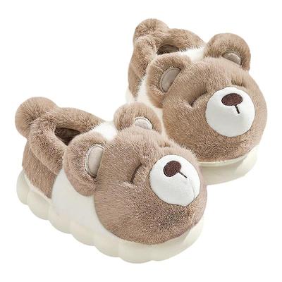 瞌睡熊棉拖鞋女士2025新款室内家居毛绒包跟保暖可爱棉鞋女款冬天