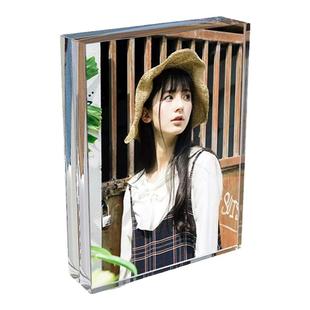 相框定制双面亚克力简约精致高档感集体照UV打印照片做成摆台10寸