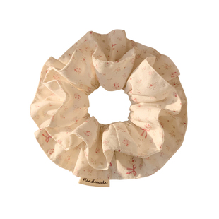 小清新bm风碎花双层大肠发圈女韩系百搭甜美头绳发饰扎头发丸子头