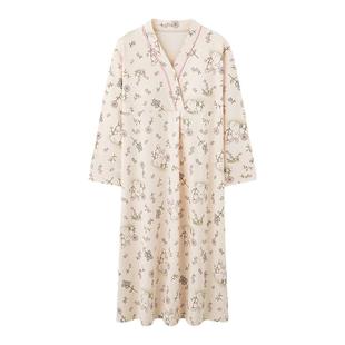 芬腾可安纯棉孕妇睡裙女秋春款月子服带胸垫大码睡衣女款2026新款