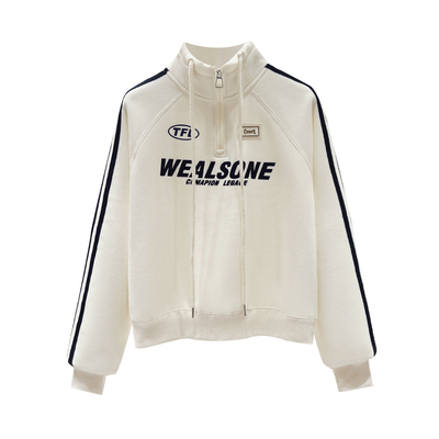 山东即墨加绒加厚立领卫衣女