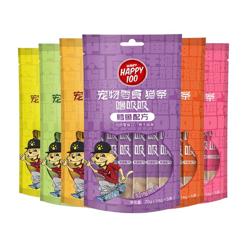顽皮猫条猫零食增肥发腮猫罐头鲜封包湿粮欧一吸噜吸吸整箱100支