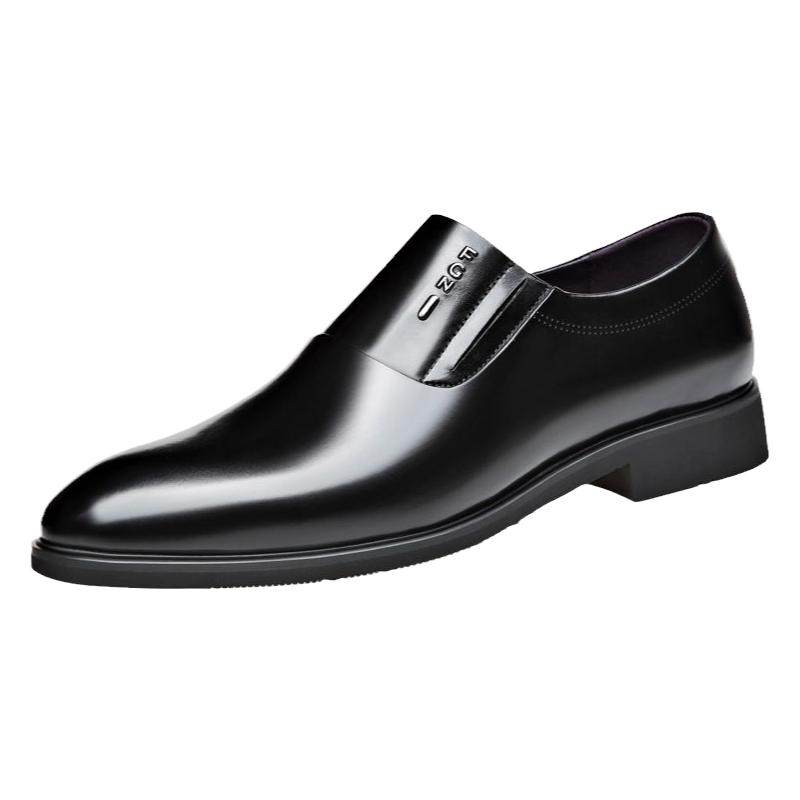 富贵鸟男士皮鞋真皮商务正装黑色棕色软底一脚蹬中老年爸爸鞋大码