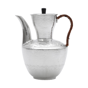 纯银999银酒器纯手工一张打缠枝莲分酒器高档家用银酒壶酒杯 缠枝