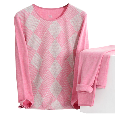 帝日斯诺提花秋衣情侣长袖简约棉