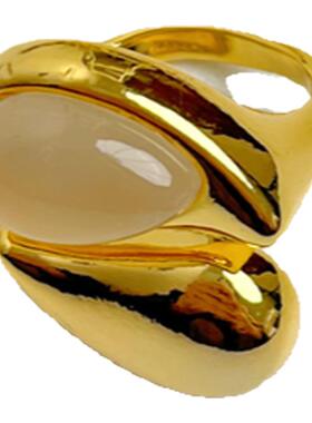 欧美时髦水滴金属戒指ins冷淡风