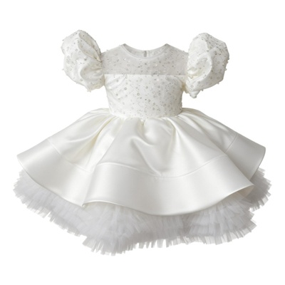 欣入荷女童红色亮片蓬蓬纱公主裙生日儿童礼服演出服蝴蝶结连衣裙