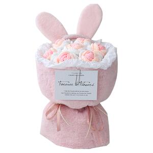 圣诞节浪漫针织毛线花束玫瑰手捧花四股牛奶棉手工自制礼物送女友