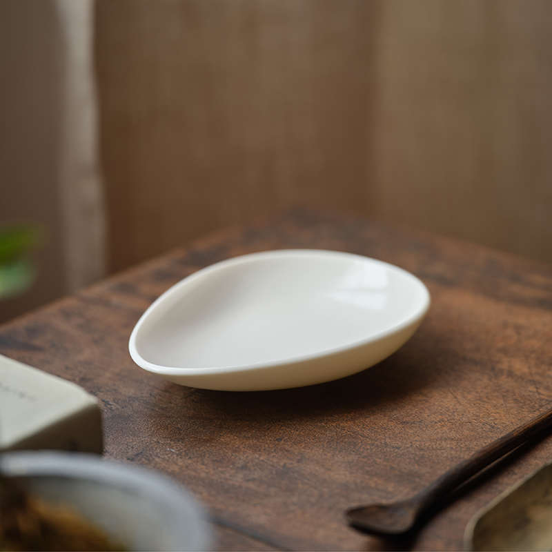 木墨水滴壶承 德化白瓷家用茶承养壶垫茶台盖碗盖壶盖托盘底座