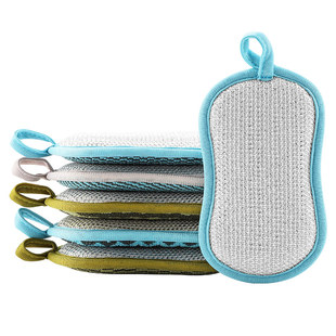 秦瘦瘦钢丝洗碗布双面加厚不易沾油洗碗海绵厨房专用抹布刷锅神器