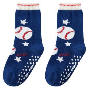 RYSONMOON童装透气百搭男童女童棒球图案中筒袜宝宝棉袜ins袜潮袜
