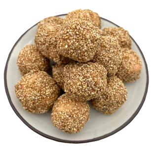 手工制作安庆特色美食大麻球白芝麻团黑芝麻零食麻枣酥脆麦芽小吃