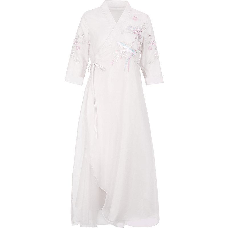新款女装汉服系带宽松收腰中长裙