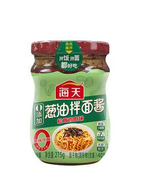 海天0添加葱油拌面酱215g松茸鸡肉味早餐拌面拌粉荞麦面小香葱油
