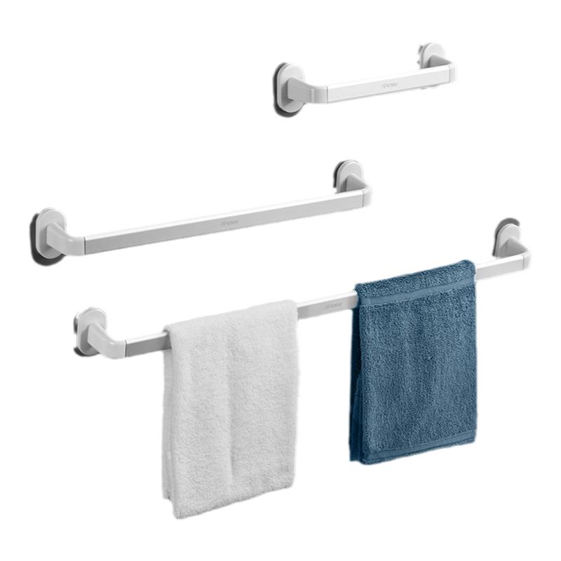 免打孔毛巾架单杆卫生间浴室太空铝挂杆晾毛巾支架壁挂式置物架子