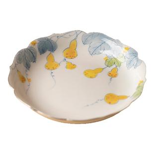 里作景德镇粉彩手绘创意壶承家用功夫茶具干泡盘高颜值盖碗茶壶托