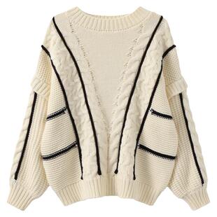 儿童毛衣女童洋气上衣甜美初中生韩版针织衫中大童复古软糯毛线衣