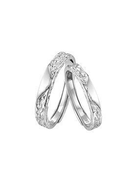 正品冰川情侣对戒999足银戒指