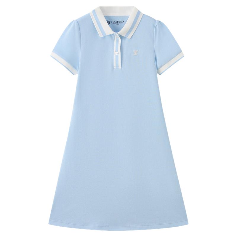 elandkids女童甜美运动风连衣裙