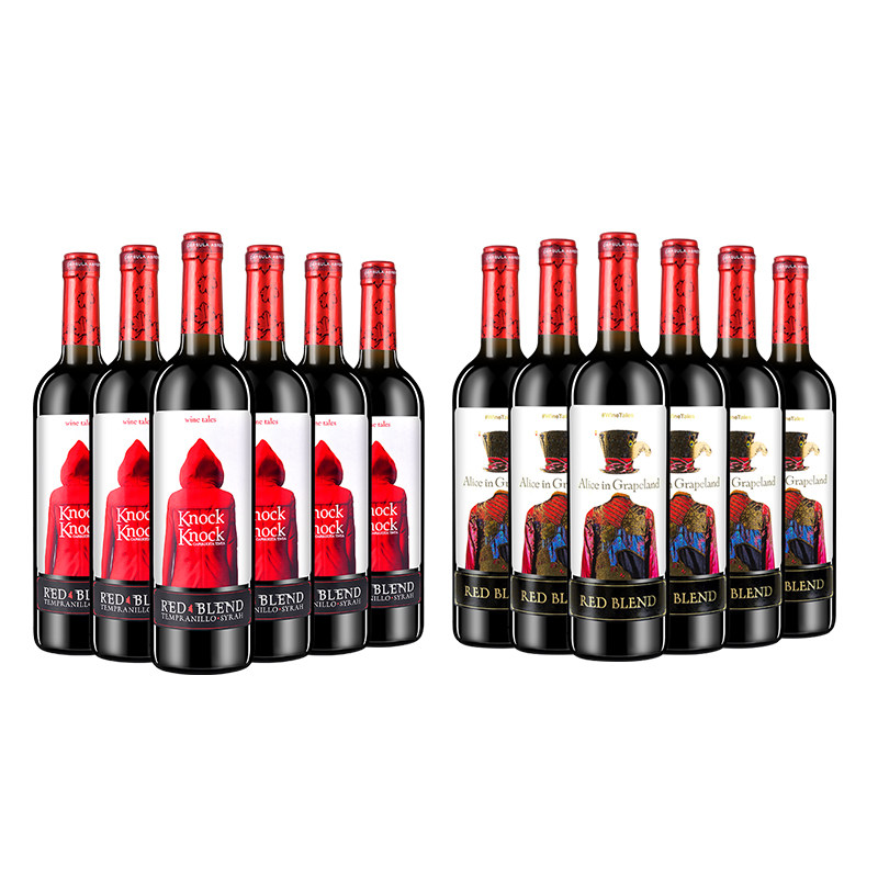 奥兰小红帽干红葡萄酒西班牙原瓶进口红酒婚庆露营微醺750ml*12