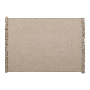 手工天然羊毛客厅地毯边穗款轻奢家用卧室床边毯书房方形地垫定制