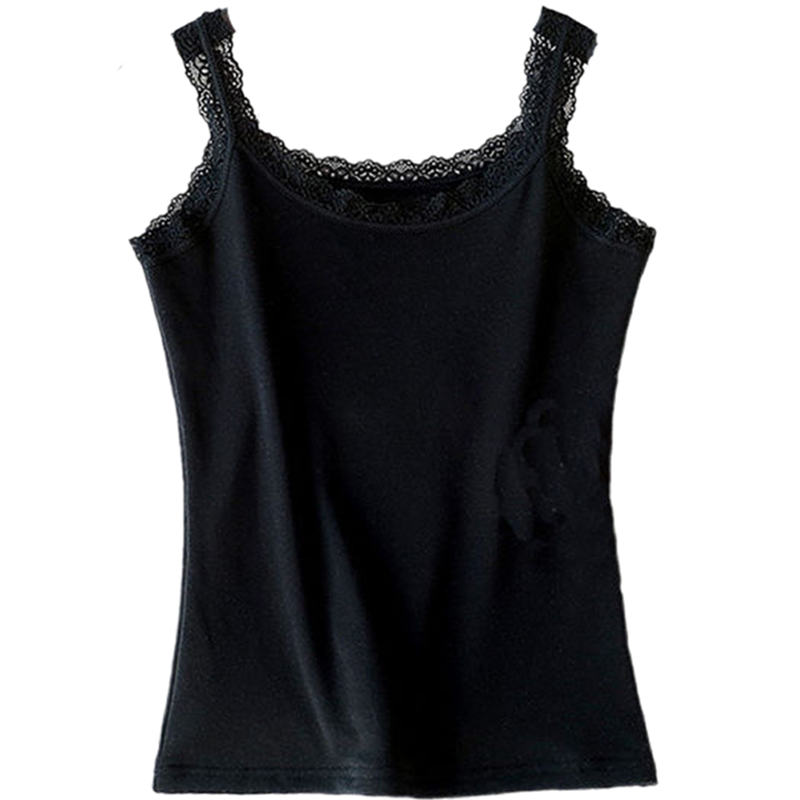 大码新款网红吊带背心女胖mm蕾丝边外穿性感美背内搭打底衫上衣潮